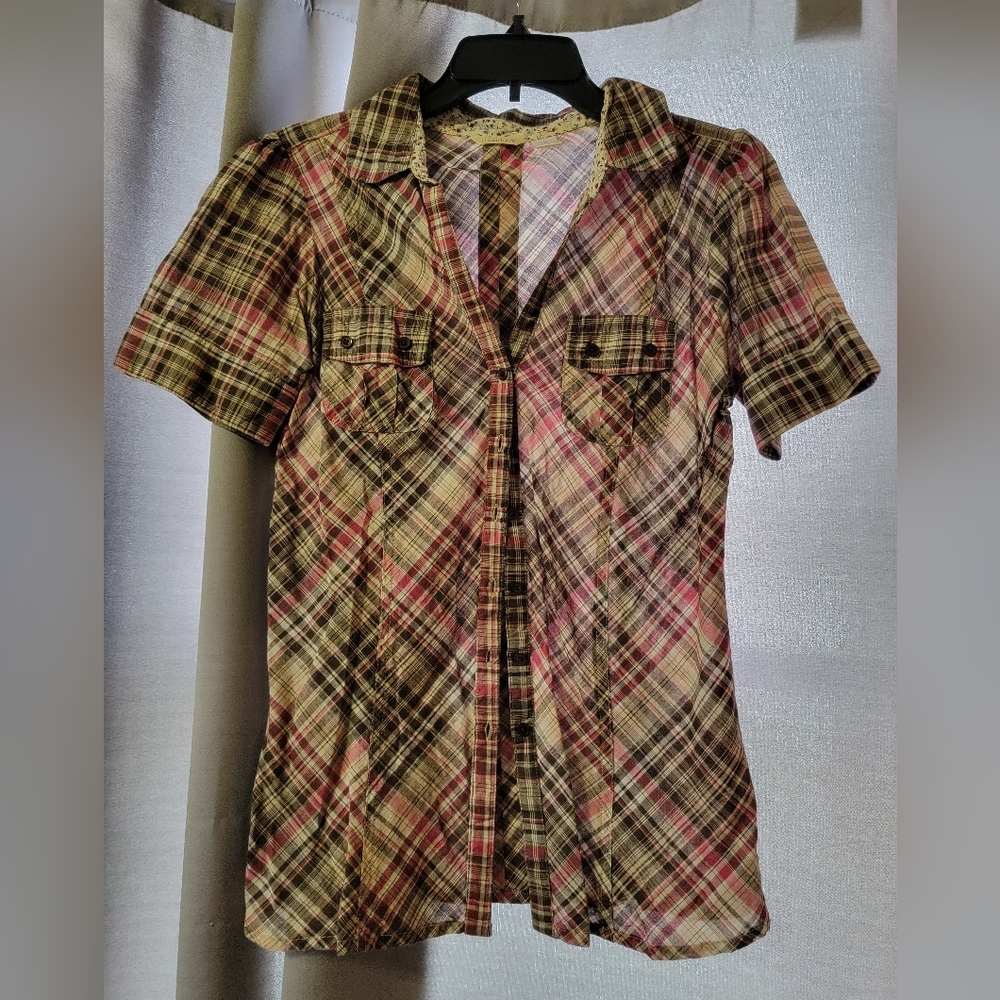 Maurices Plaid Blouse